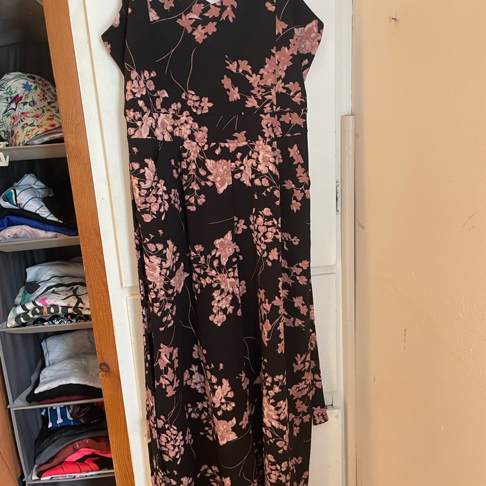 Eclipse Black and Pink Floral Jumpsuit